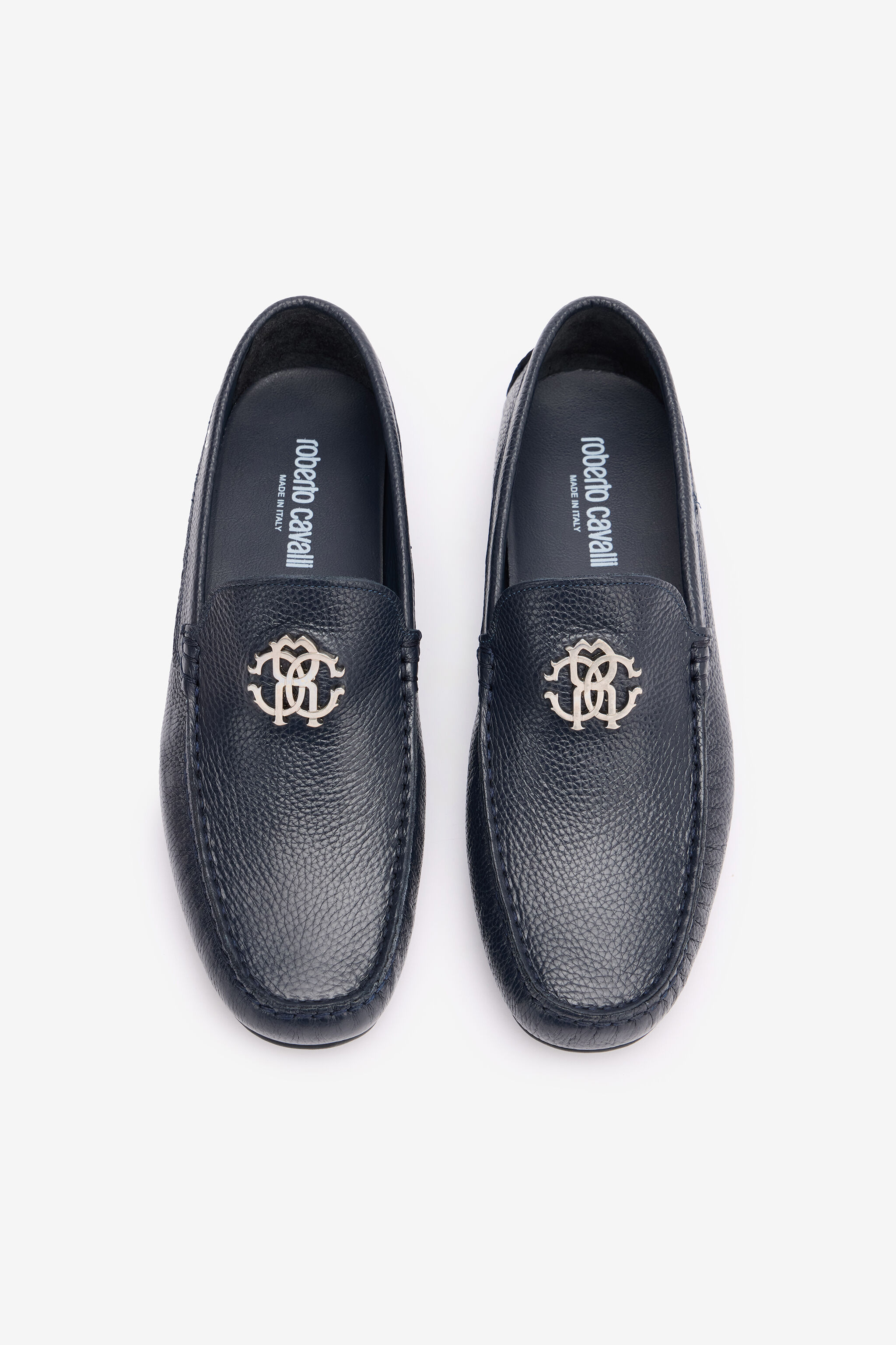 RC Hammered Effect Loafers with RC Monogram RC Hammered Effect Loafers with RC Monogram Dark blue POS00G-PI001