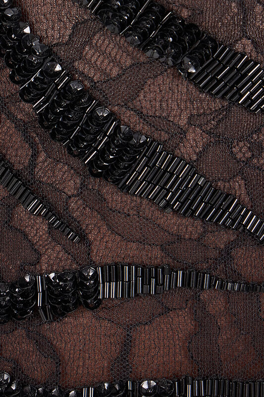 RC Ray Of Gold Sequined Mini Dress Black UKR139-RT022