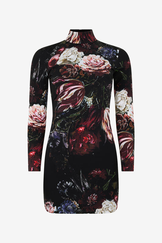 RC Minivestido Estampado Fiammingo Flowers RC Minivestido Estampado Fiammingo Flowers BLACK/PINK XWT142-LNT77