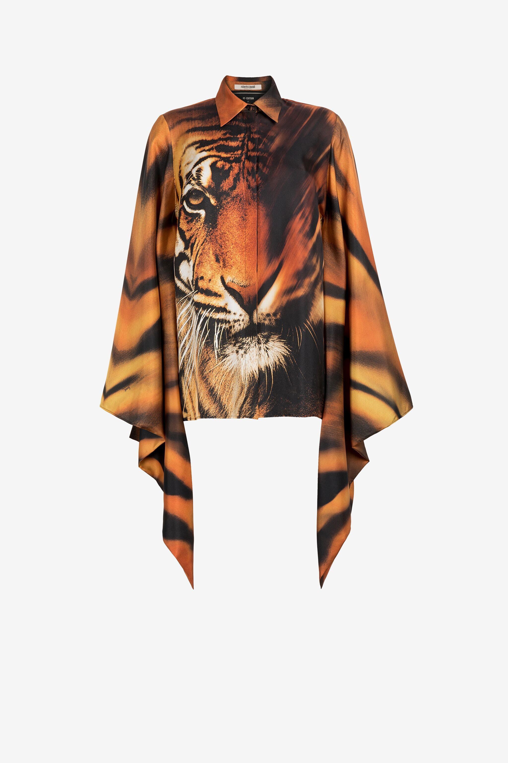 RC Tiger-Print Silk Top MULTICOLOR OWT700-4QD45