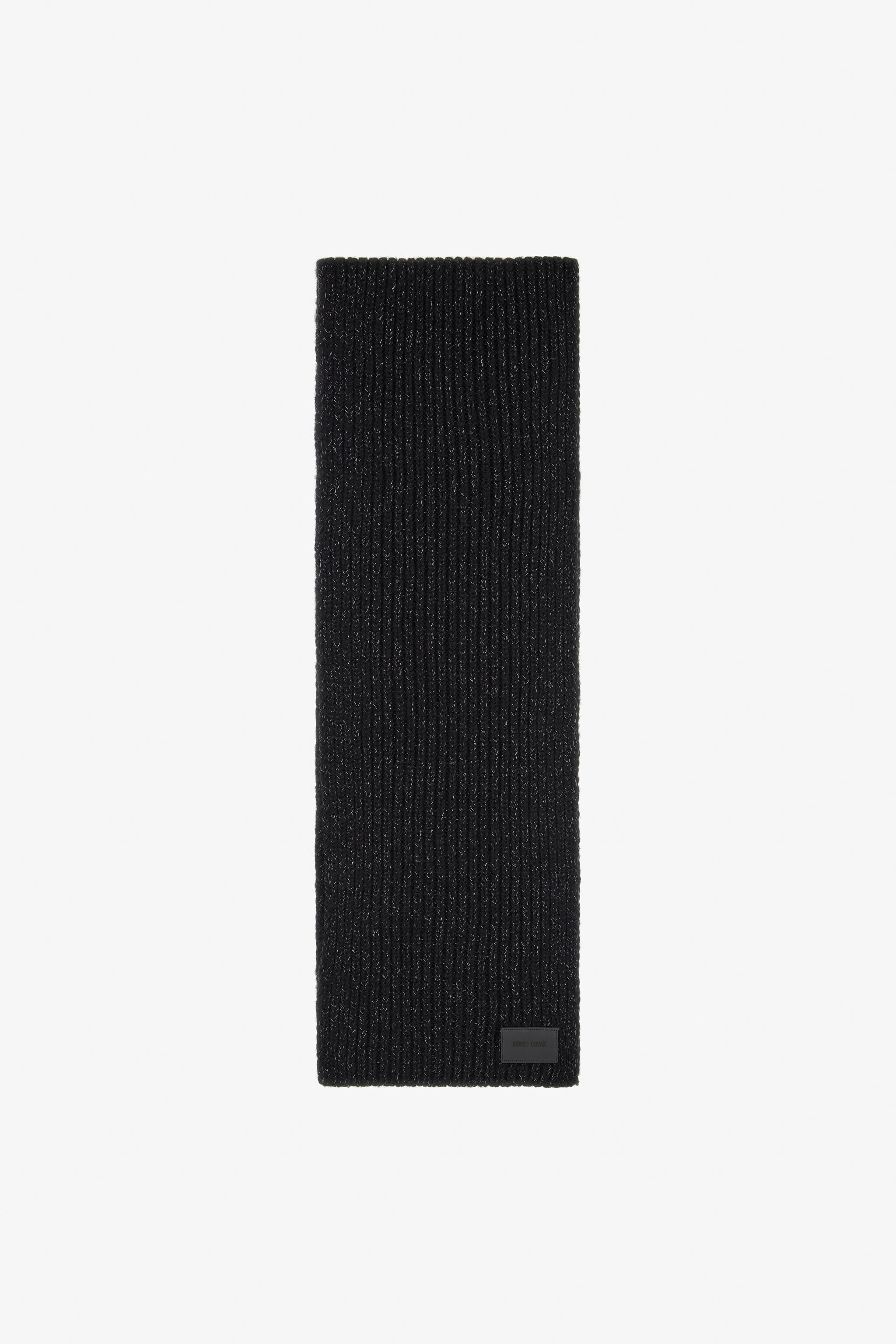 RC Mohair Blend Scarf with Branded Tag Black TALR42-IR059
