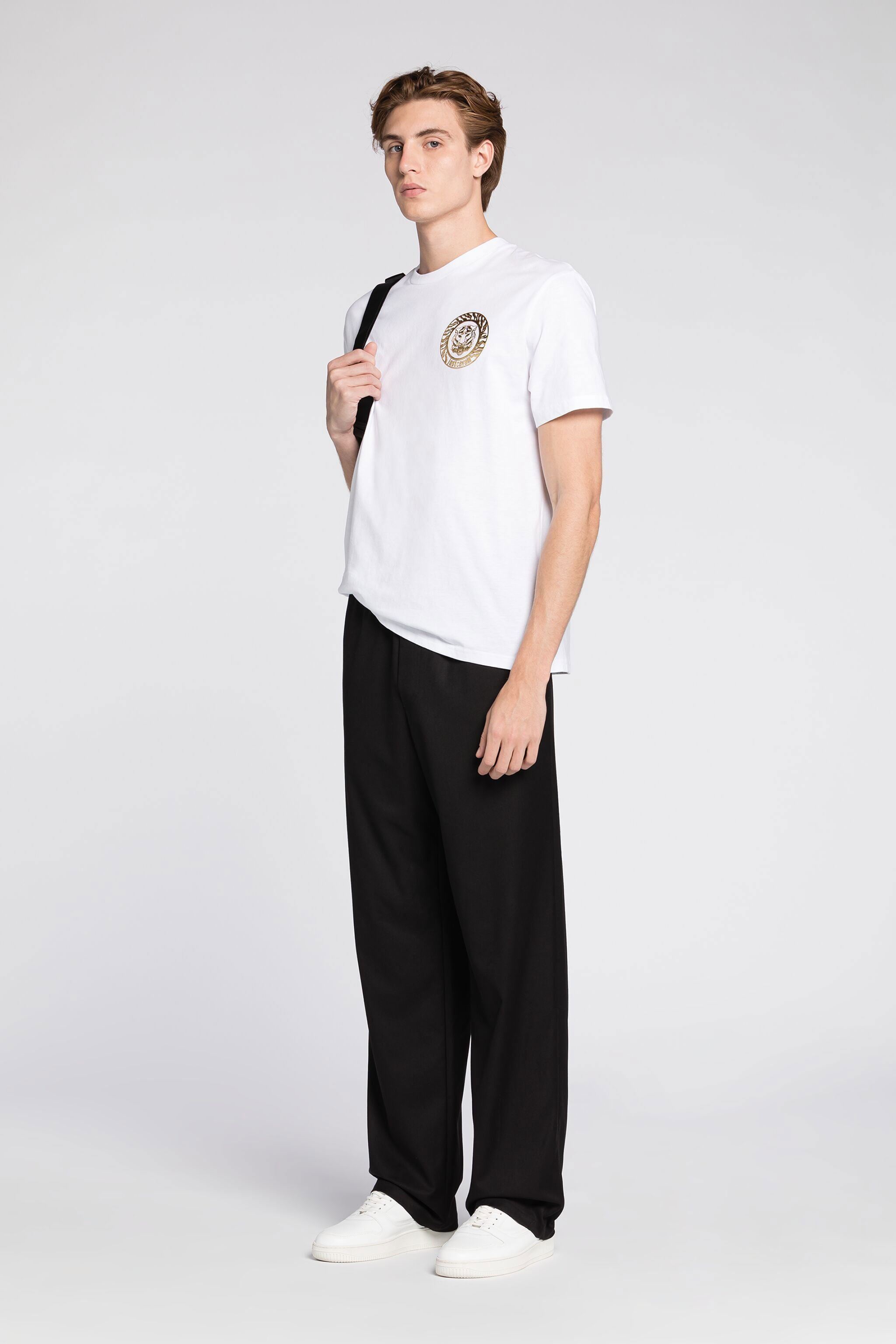JC T-shirt Just Cavalli con stampa Tiger e logo JC T-shirt Just Cavalli con stampa Tiger e logo BIANCO Q61251-Q0154