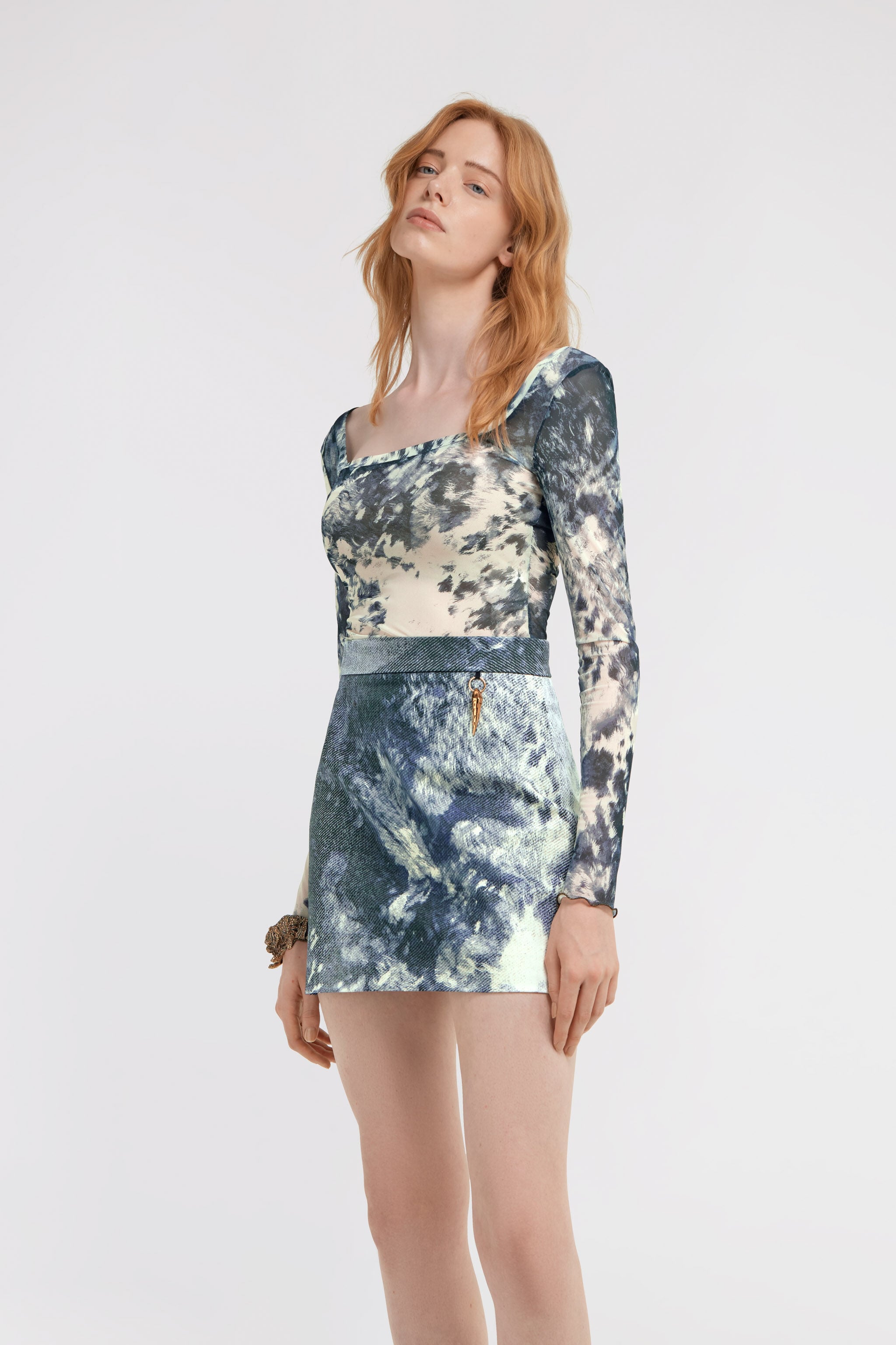 RC Appaloosa Print Top Blue TKT67D-6HN08
