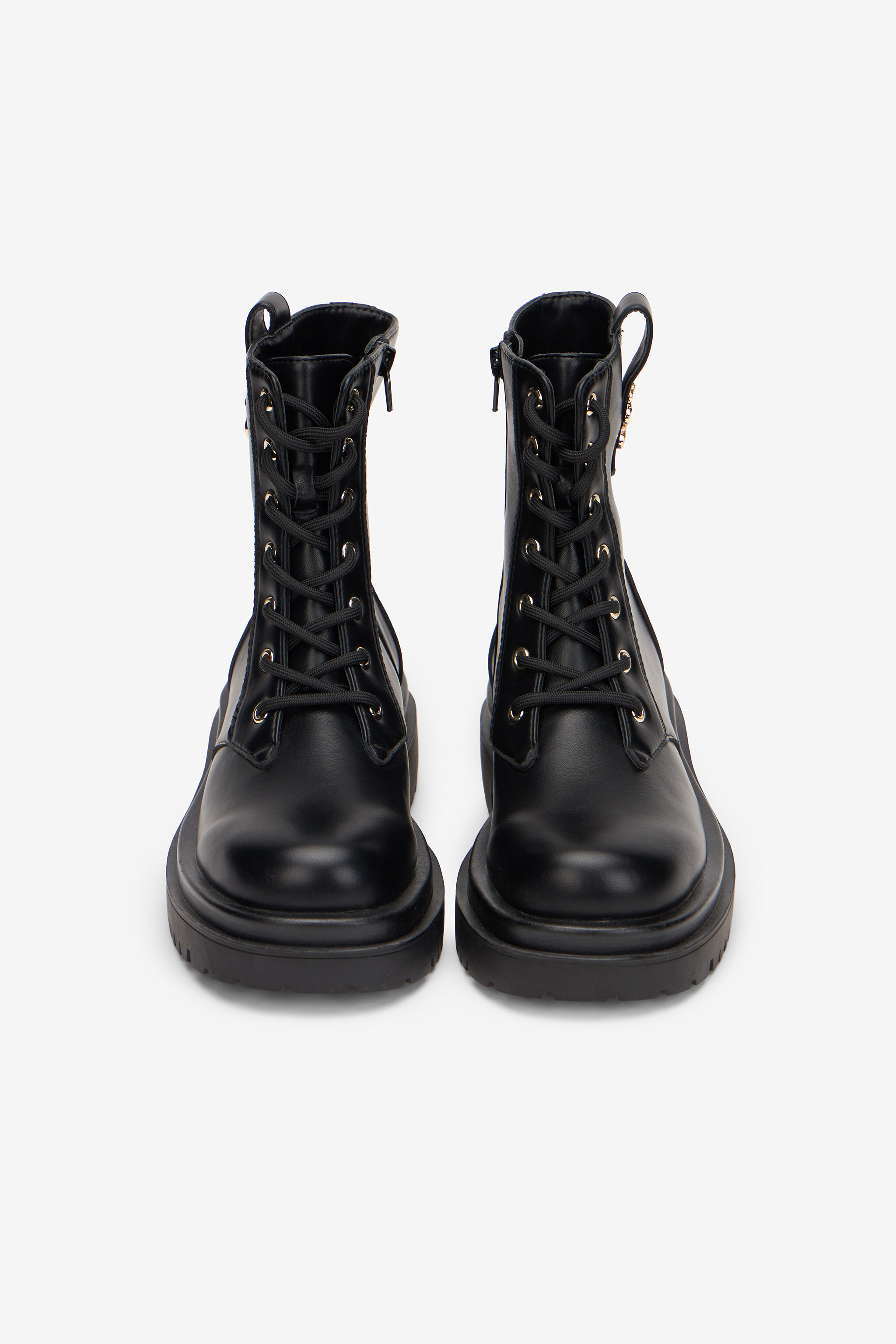 JC Bottines de combat avec détail doré JC Bottines de combat avec détail doré BLACK XFS036-XF432