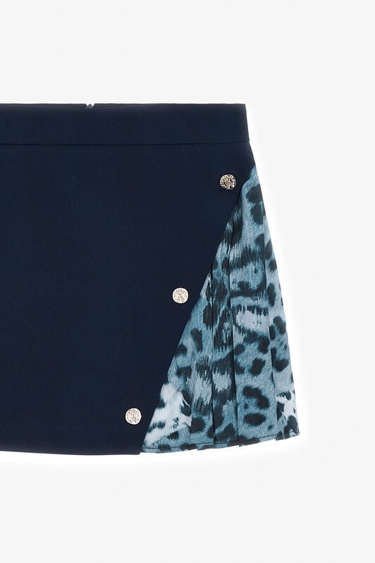 JU Skirt With Jaguar Skin Insert JU Skirt With Jaguar Skin Insert BLUE NAVY TJT30F-KU012