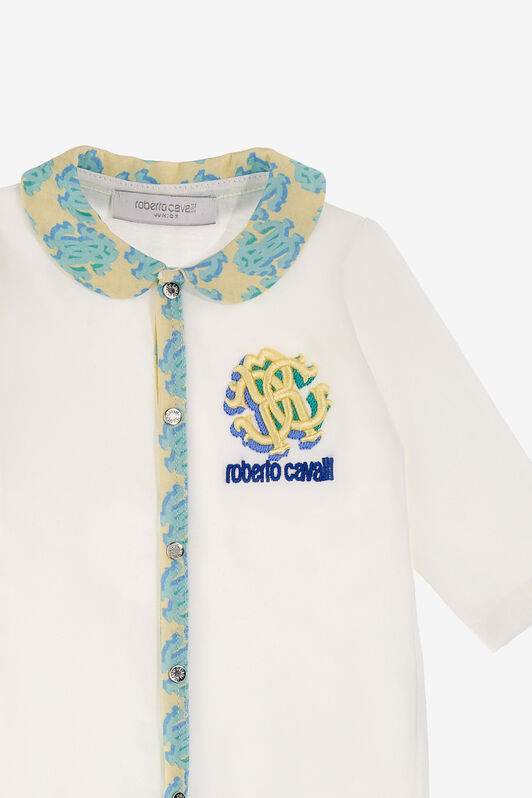 JU RC Monogram embroidery babygrow set JU RC Monogram embroidery babygrow set Weiß SJT844-JD001