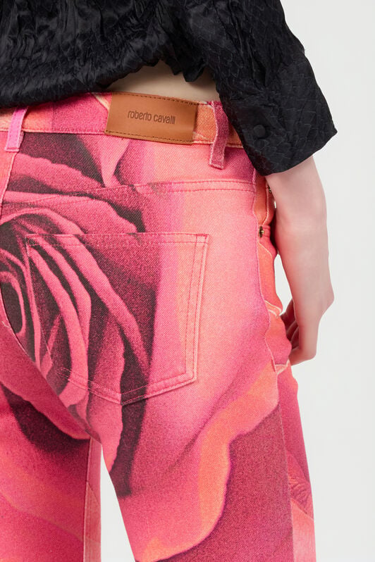 RC Fit & Flare Jeans With Garden Rose Print RC Fit & Flare Jeans With Garden Rose Print Fuchsia UKJ205-DAN48