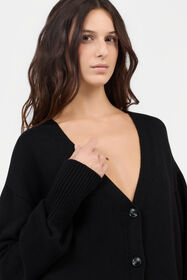 RC Black Long Cardigan With Button BLACK TOM90A-MG008