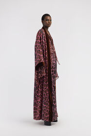RC Cappotto con cintura stampa Leopard Fucsia RWT504-4QI13