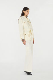 RC Jacket With belt And Python Pattern Ivory UKT410-4NN53