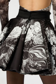 RC Falda de jersey scuba con estampado Fiammingo Flowers BLACK/GREY XWT306-NVT77