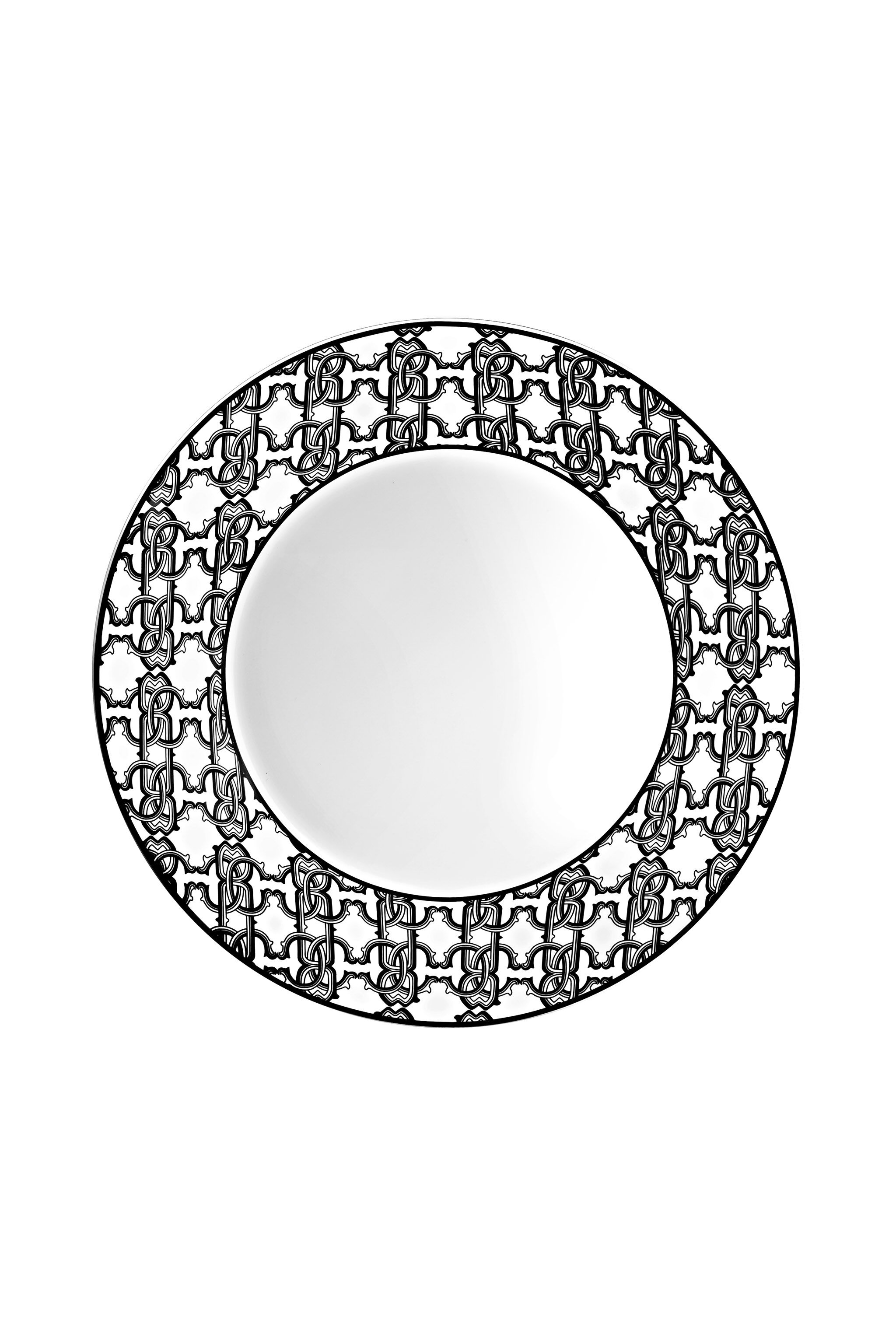HO MONOGRAM BLACK 2 SOUP PLATES HO MONOGRAM BLACK 2 SOUP PLATES RALA16-IA021