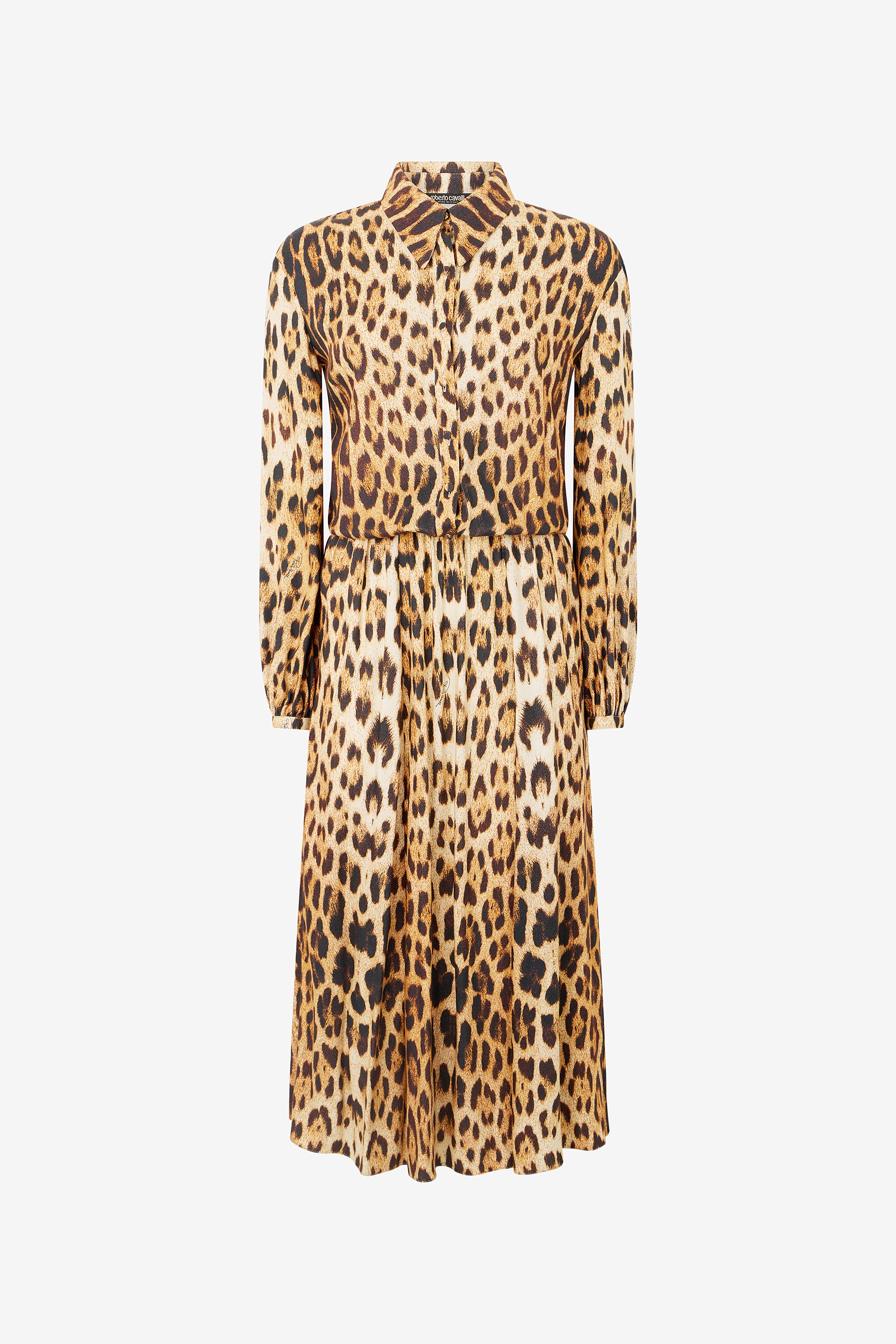 RC Shirt Dress With Jaguar Skin Print RC Shirt Dress With Jaguar Skin Print Brown VKT144-LXP73