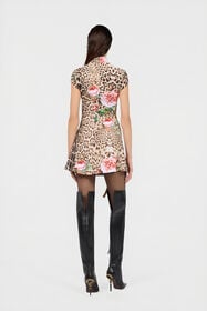 RC Jaguar Roses Print Mini Dress NATURAL XQT159-LNT24
