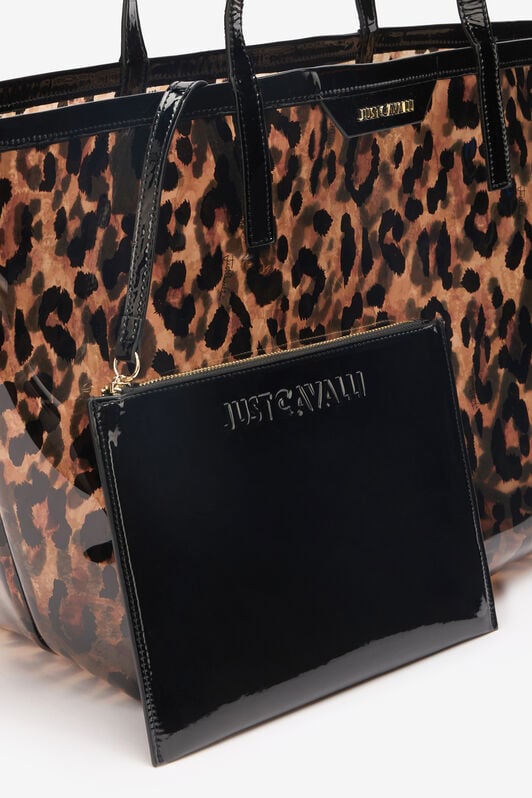 JC Animal-Print Tote Bag With Clutch JC Animal-Print Tote Bag With Clutch Light brown UFB119-UF488