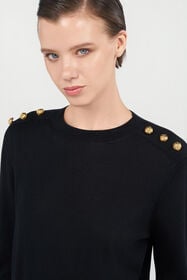 RC Sweater with gold buttons Black UWM610-WH003