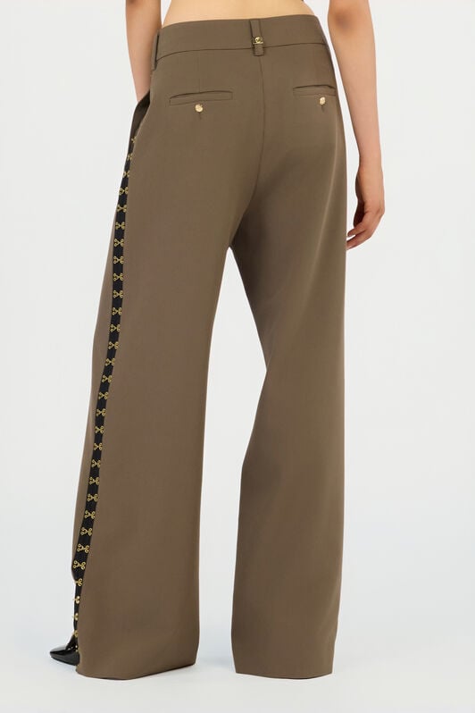JC Olive Green Wide-Leg Trousers With Hook And Eye Detail JC Olive Green Wide-Leg Trousers With Hook And Eye Detail VERDE 185 VFT143-VF222