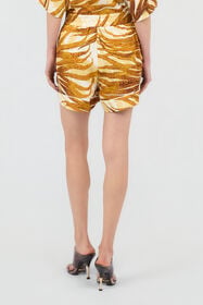 JC Golden Palm Print Shorts DAFFODIL WFT180-WF557
