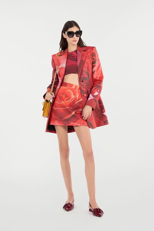 RC Miniskirt With Rose Print RC Miniskirt With Rose Print Red UKT308-7MN48