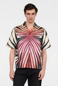 RC Ray Of Paradise Print Denim Shirt CORAL PINK XRJ701-EAM33