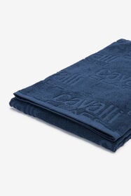 CL Beach towel with all-over Cavalli Class logo Navy QXH01I-RXL03