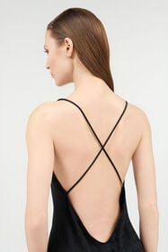 RC Silk Maxi Dress with Monogram RC Black VKT102-RK010