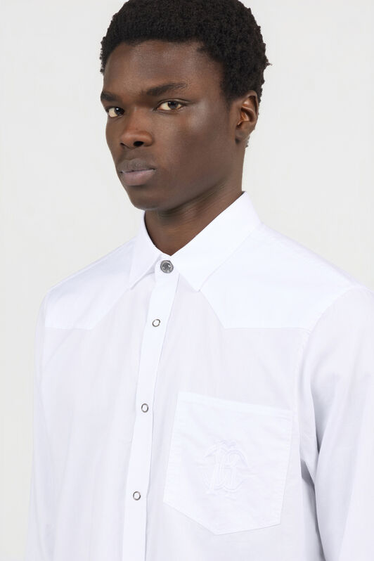 RC White Cotton Shirt With Monogram RC WHITE SOT70H-FN053