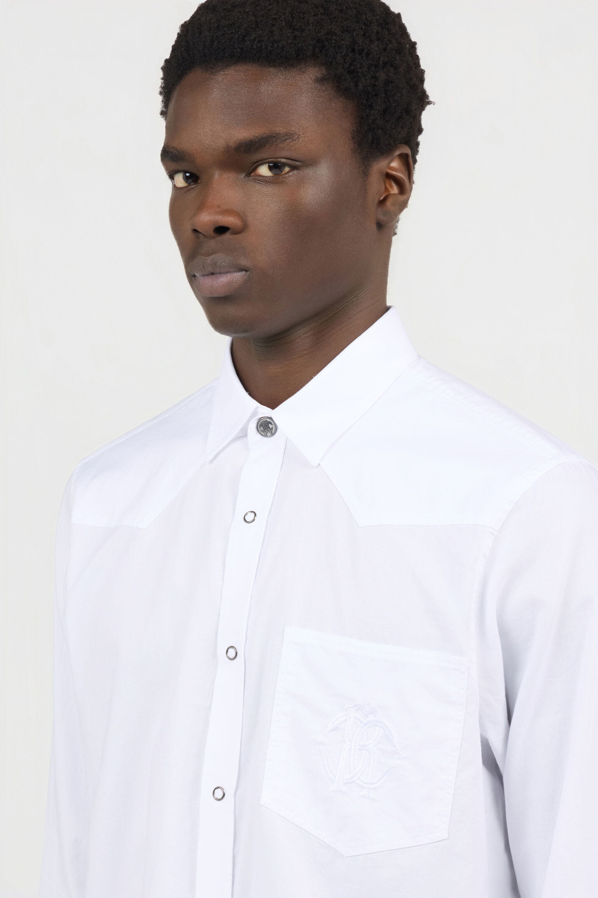 RC White Cotton Shirt With Monogram RC WHITE SOT70H-FN053