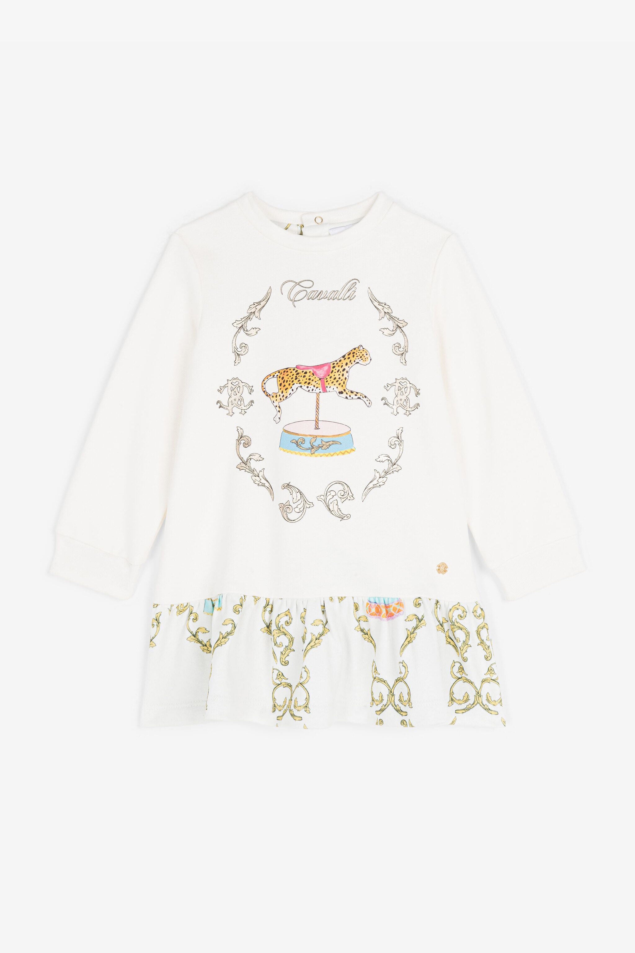 JU RC Monogram and Filigree-Print Dress JU RC Monogram and Filigree-Print Dress White RJT127-CF050