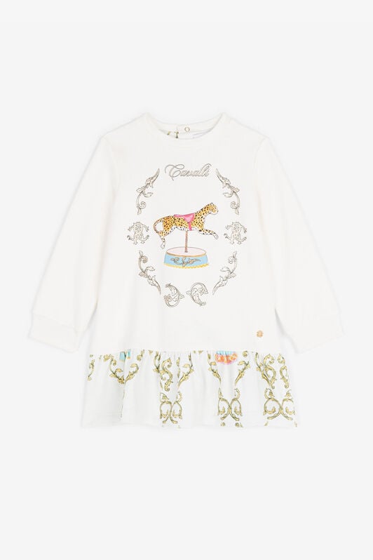 JU RC Monogram and Filigree-Print Dress JU RC Monogram and Filigree-Print Dress White RJT127-CF050