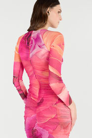 RC Sheath Dress With Rose Print RC Sheath Dress With Rose Print Fuchsia UKT146-6HN48