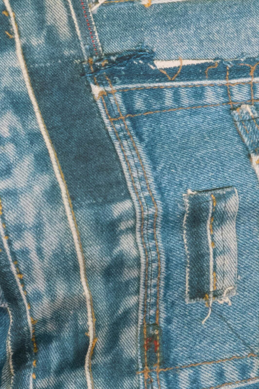 RC T-shirt Imprimé Denim Patchwork Bleu UWT606-SVR95