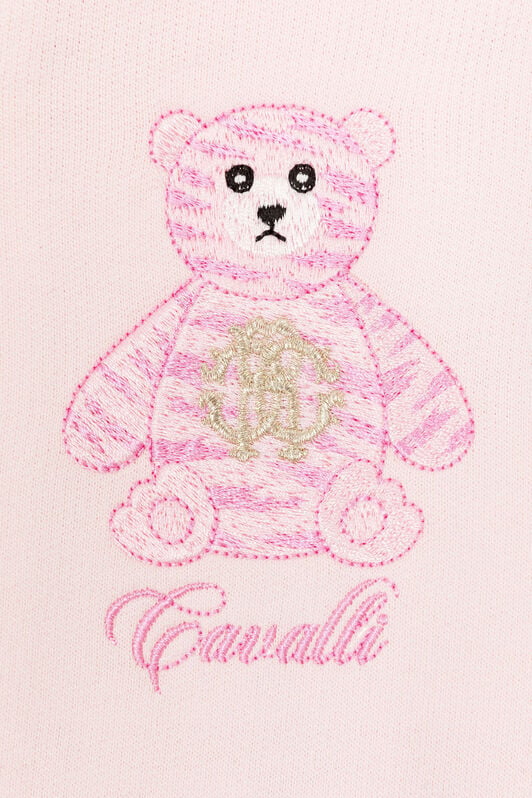 JU Teddy Bear-Embroidered Cotton Hoodie JU Teddy Bear-Embroidered Cotton Hoodie Rosa RJT905-CF050