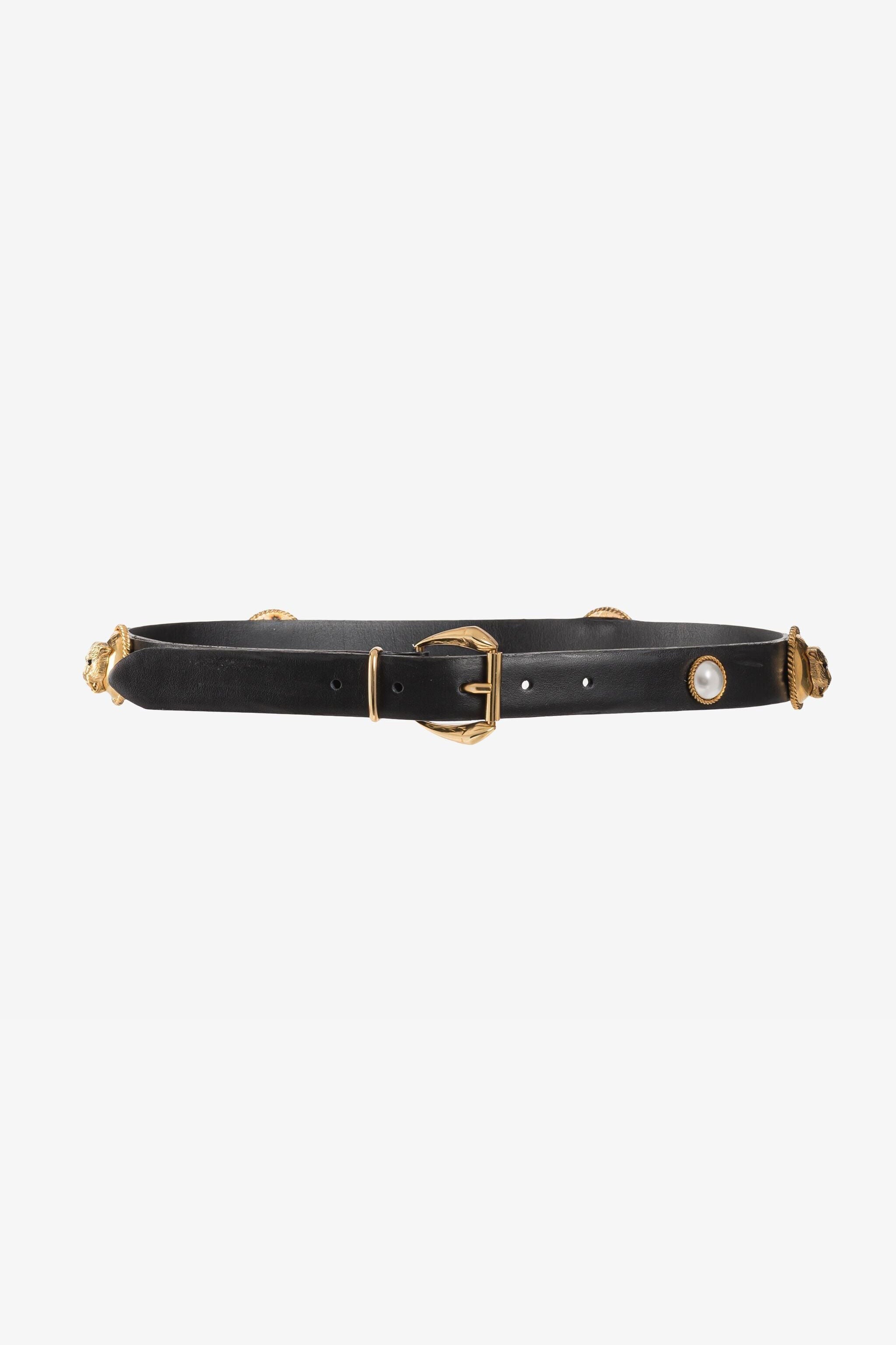 RC Panther Head Leather Belt RC Panther Head Leather Belt Black QKC002-PZ132
