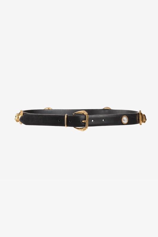RC Panther Head Leather Belt RC Panther Head Leather Belt Black QKC002-PZ132