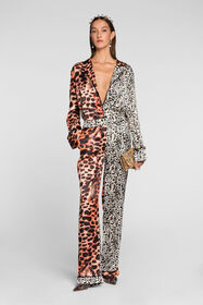 RC Murena Print Silk Blend Jacket Orange QKT422-SZF49