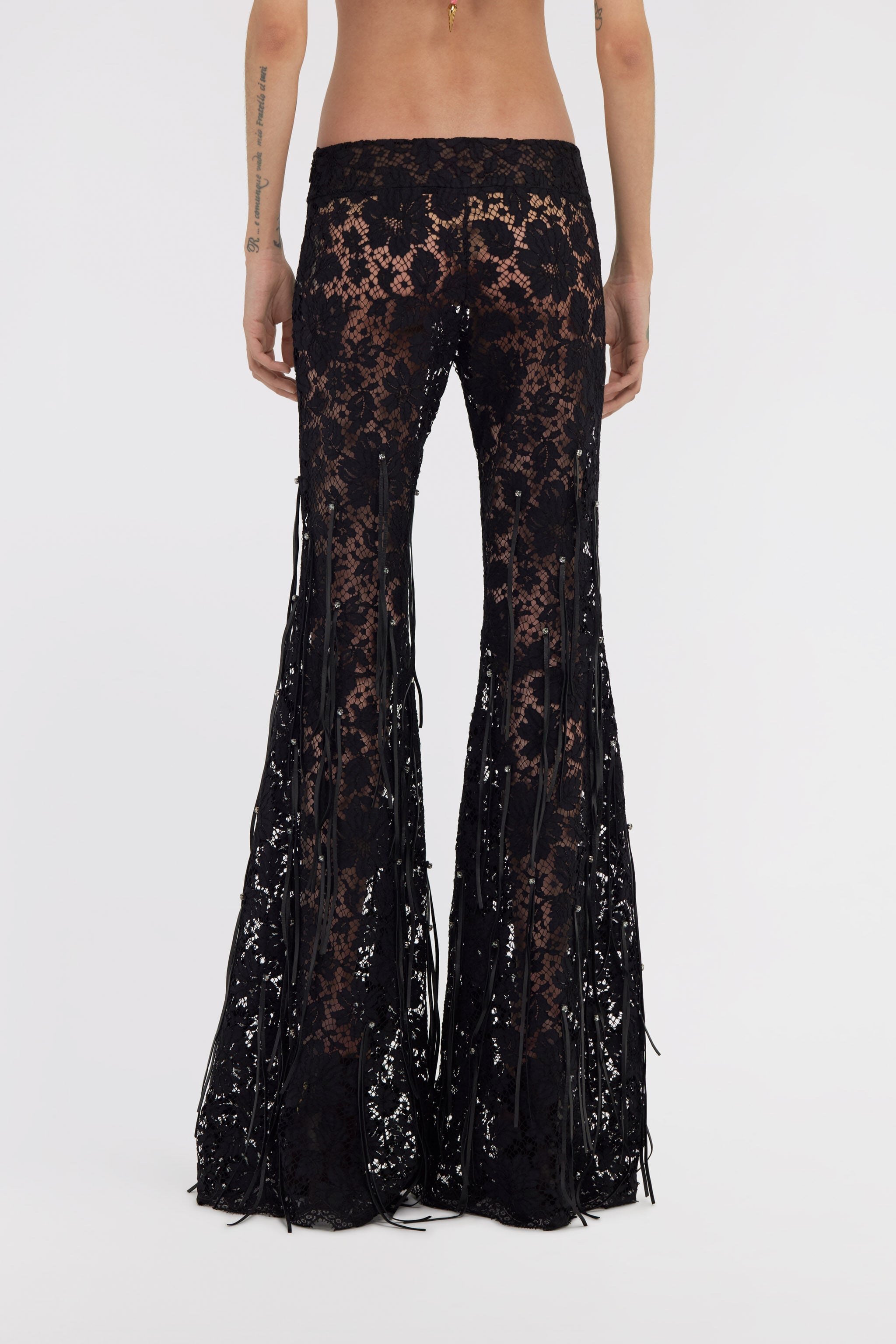 RC Semi-transparent lace trousers Black SKR204-RP001