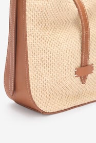 RC Sac épaule moyen tressé beige Marron clair UWB007-PZI06