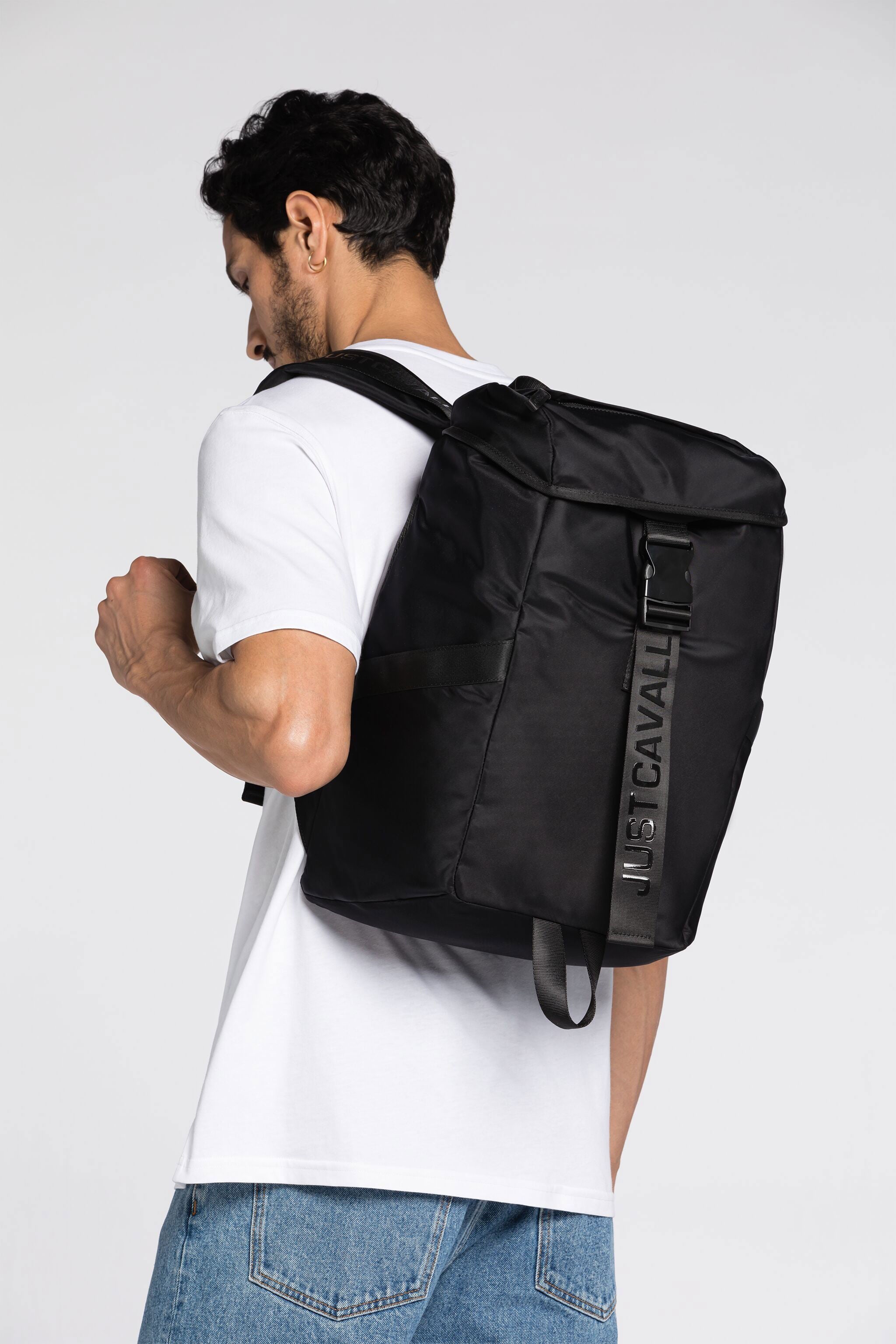 JC Just Cavalli Rucksack mit Logo-Applikation JC Just Cavalli Rucksack mit Logo-Applikation Schwarz Q62347-Q1250