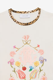 JU T-shirt Con Stampa Floreale E Monogram RC MILKY WHITE TJT65V-JD001
