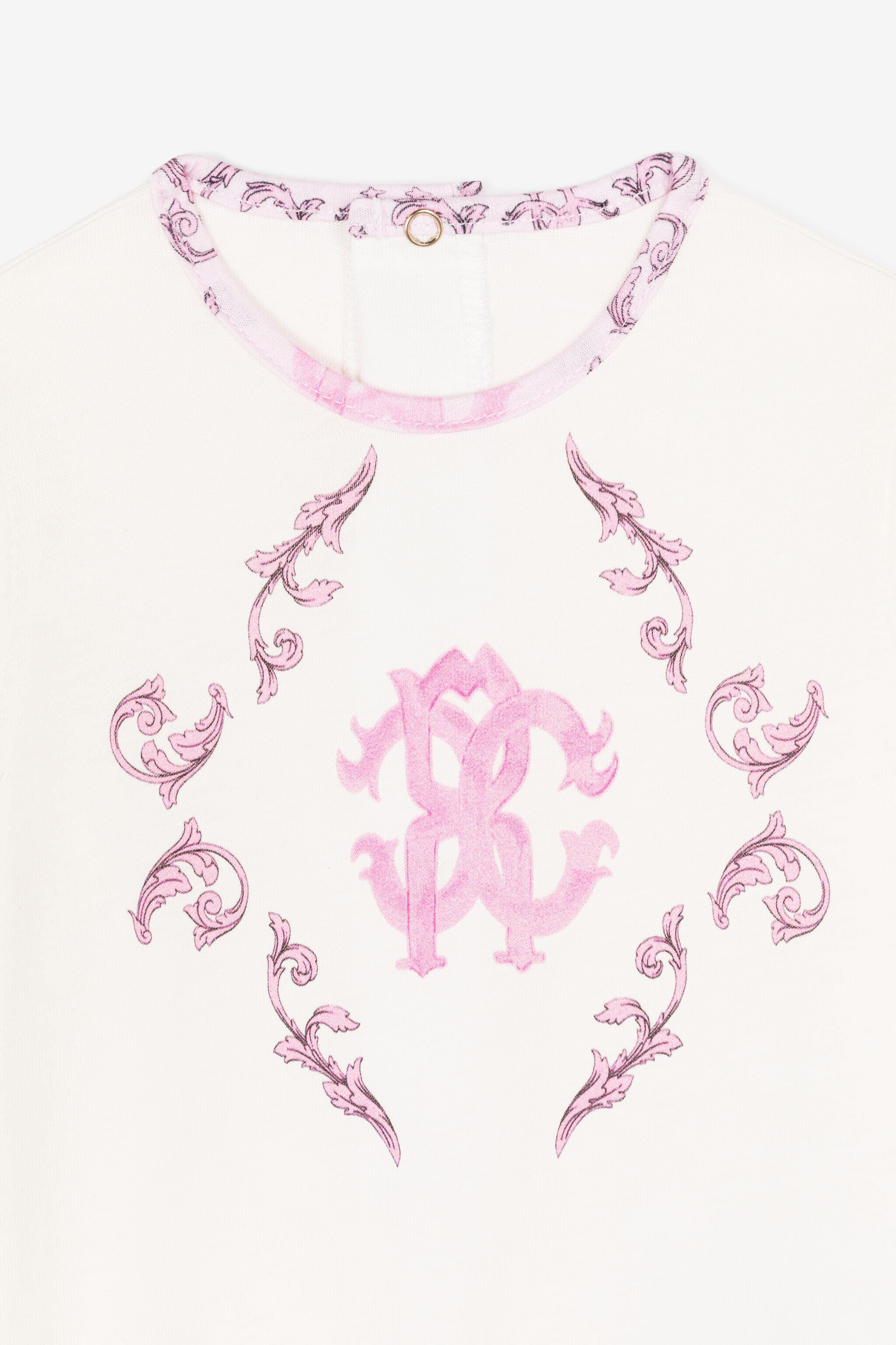 JU Ensemble grenouillère à imprimé RC Monogram JU Ensemble grenouillère à imprimé RC Monogram Rose RJT853-JD001