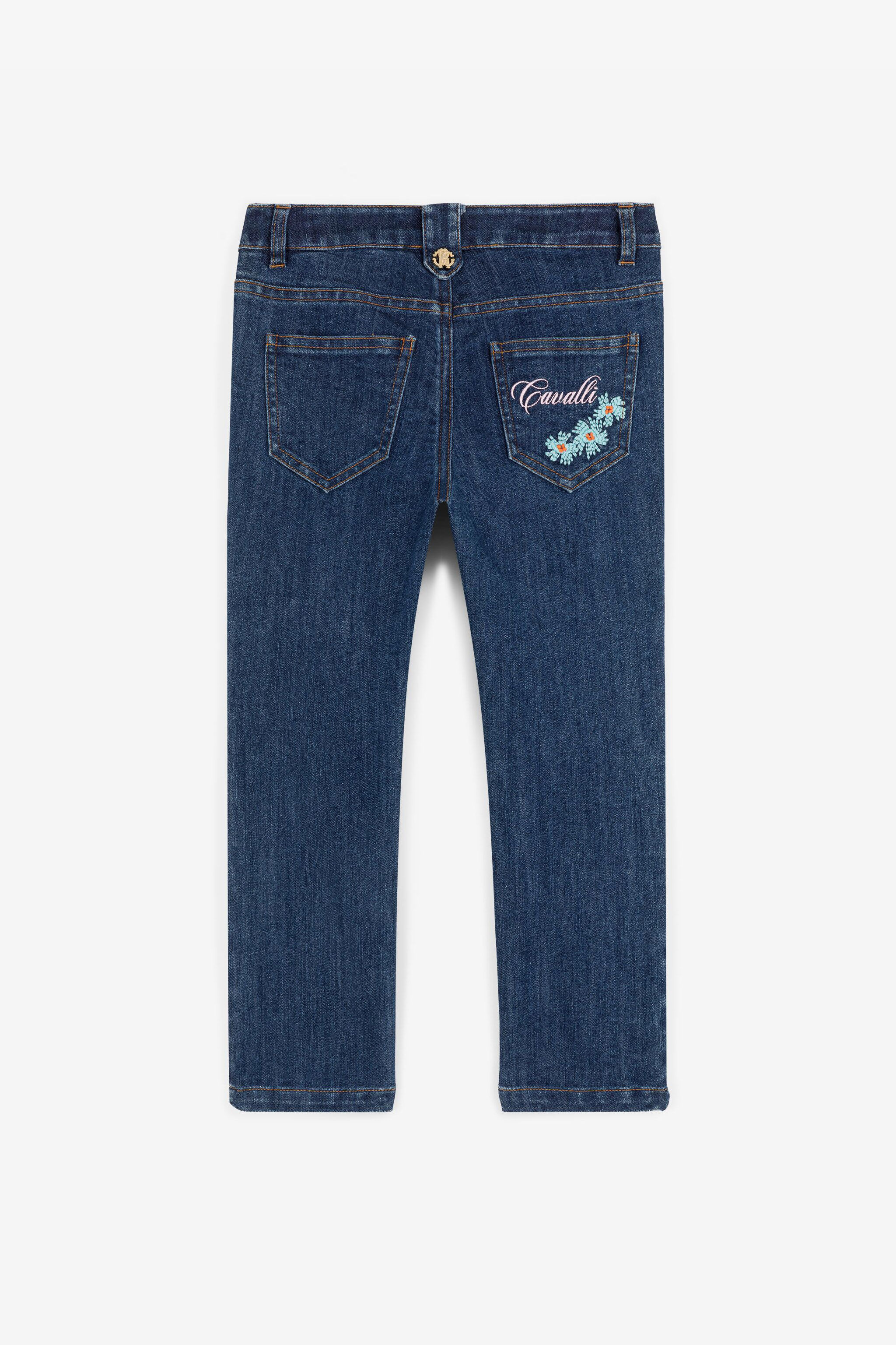JU Floral-Embroidered Jeans JU Floral-Embroidered Jeans Dark blue RJJ206-DS015
