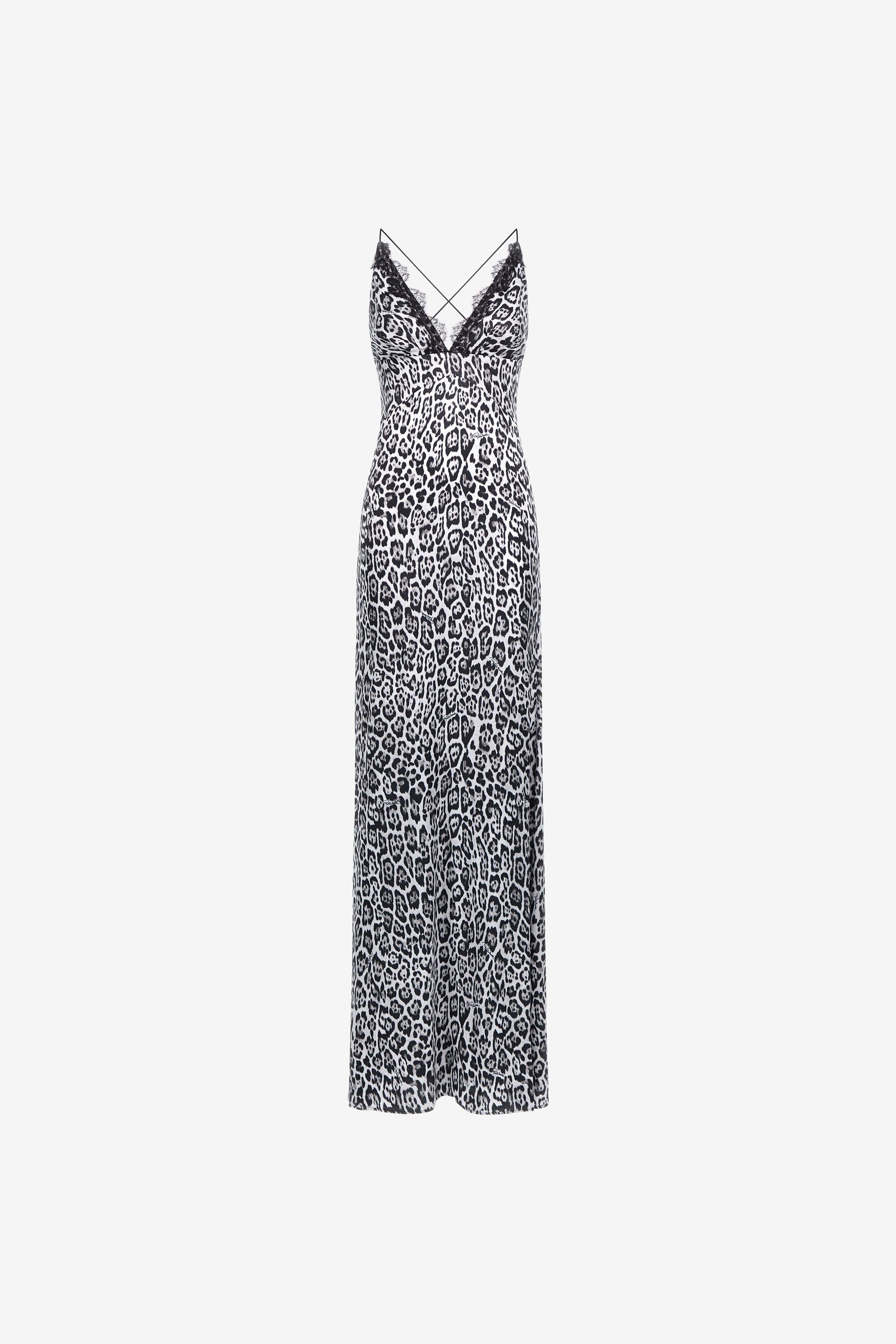 RC Abito sottoveste stampa Leopard RC Abito sottoveste stampa Leopard Grigio NOT10E-FXM81