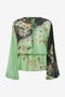 RC Robe En Mousseline De Soie Imprimé Kimono RC Robe En Mousseline De Soie Imprimé Kimono GREEN/BLACK XQW037-HNT25