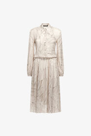 RC Midi-Kleid mit Ice Feathers-Print Weiß SWT117-6DL74