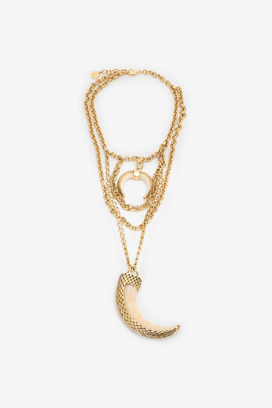 RC Necklace in Brass with Horn Detail RC Necklace in Brass with Horn Detail GOLD/BUTTER XQG002-AM041