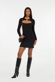 JC Short dress with long sleeves and cut-out BLACK VFT270-VF420
