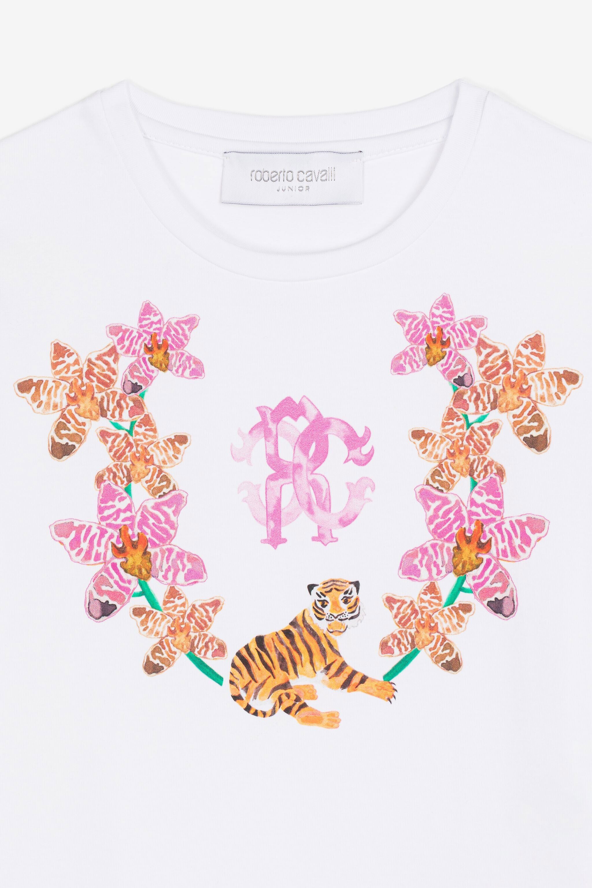 JU Floral logo-print T-shirt JU Floral logo-print T-shirt White QJT658-JV025