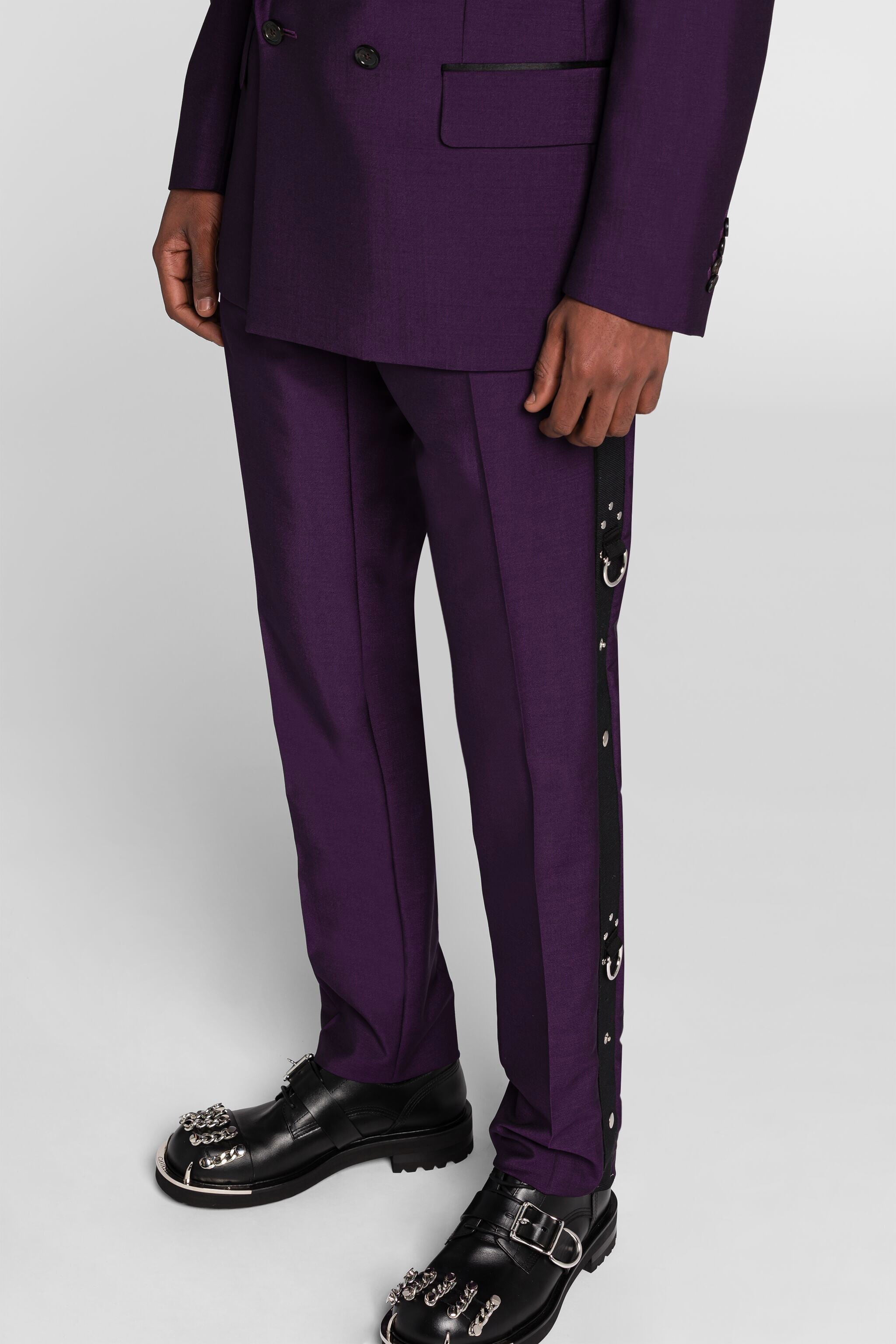 RC Harness Slim-Fit Tuxedo Trousers Purple PNT215-WC008