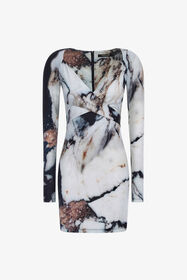 RC Marble Print Dress Negro/Blanco TWT135-LNN18